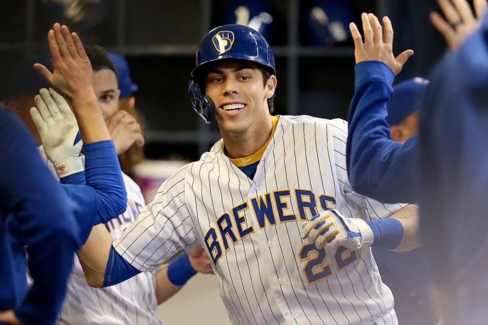 Christian Yelich, who was raised in Thousand Oaks, California, won the 2018 National League MVP Award with the Milwaukee Brewers. | Dylan Buell/Getty