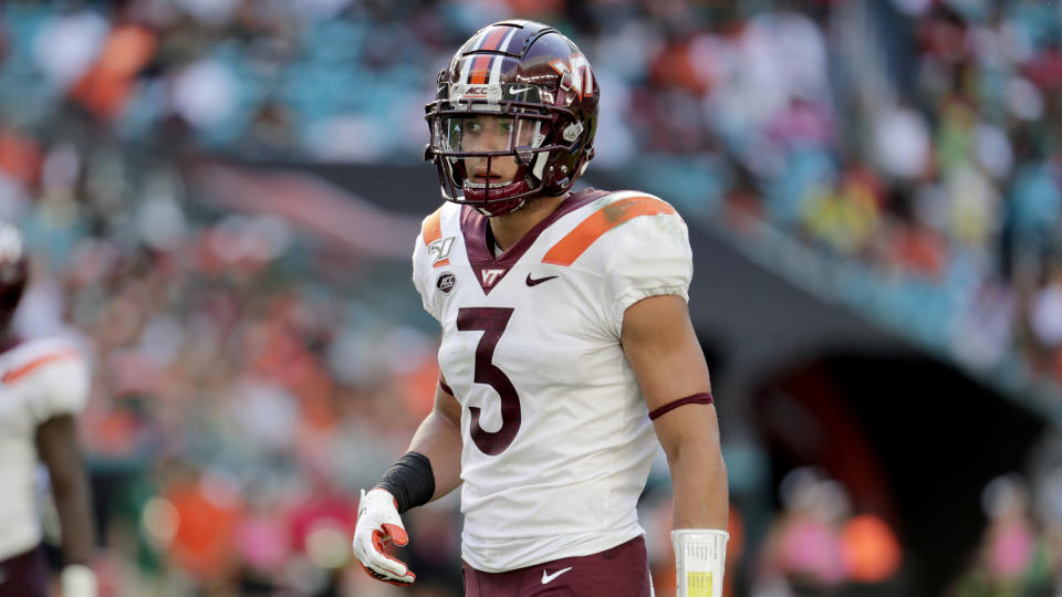 Virginia Tech CB Caleb Farley looks like an ideal NFL press corner, but his medical evaluation will be crucial. (AP Photo/Lynne Sladky)