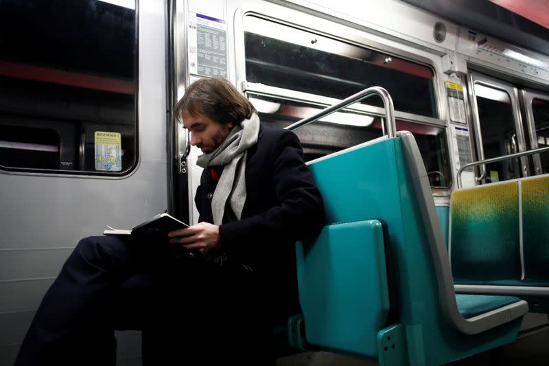 French mathematician Cedric Villani, member of Parliament and candidate for Paris mayoral election, campaigns in Paris