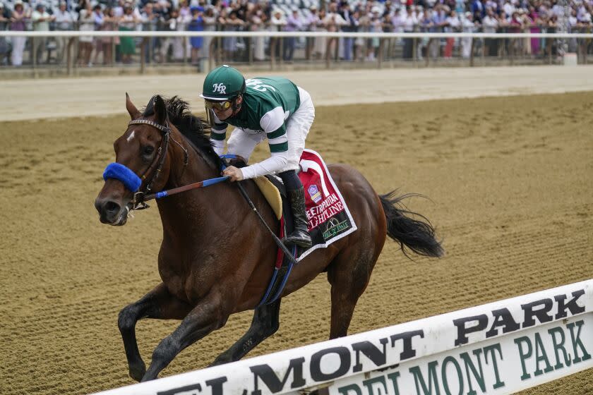 Flightline (1), with jockey Flavien Prat up, wins The Hill 'N' Dale Metropolitan horse race