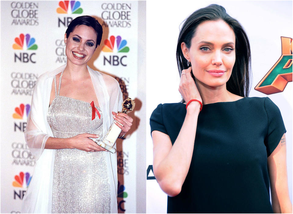 <p>Angelina is even more of a stunner now compared to her “Girl, Interrupted” days. Subtler eye shadow and a more flattering hair colour allows her natural beauty to shine through. <i> (Photos: Getty) </i> </p>