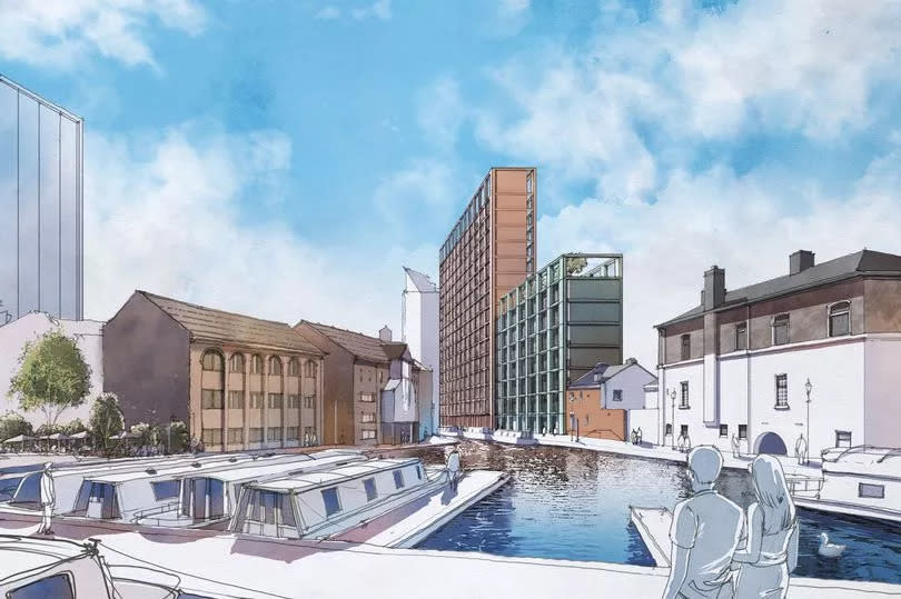 Sketch of plans to build 155 co-living apartments at 52 Gas Street in Birmingham