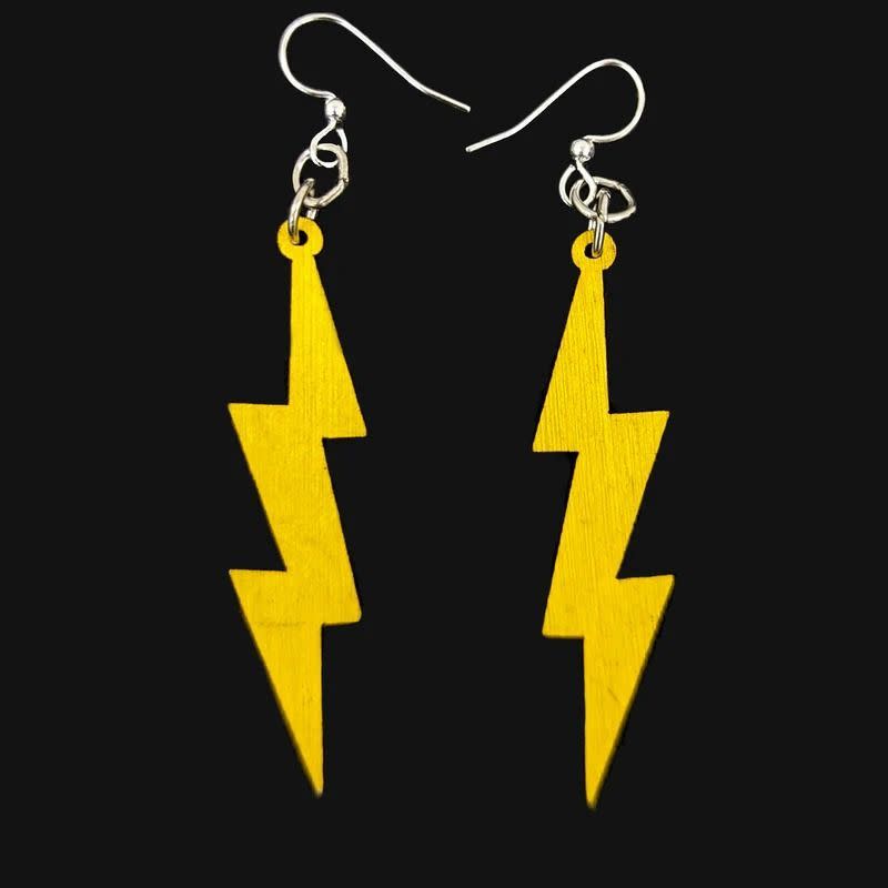 <p><strong>Svaha</strong></p><p>svahausa.com</p><p><strong>$14.99</strong></p><p><a href="https://svahausa.com/products/lightning-bolt-earrings" rel="nofollow noopener" target="_blank" data-ylk="slk:Shop Now;elm:context_link;itc:0;sec:content-canvas" class="link ">Shop Now</a></p><p>Whether they're into STEM or just want to make a statement, these lightning bolt earrings are sure to pack a punch. Teens can also feel good about their origins: They're<strong> made from 90% recycled display cards</strong> in addition to wood (the wires are silver-finished stainless steel).</p>