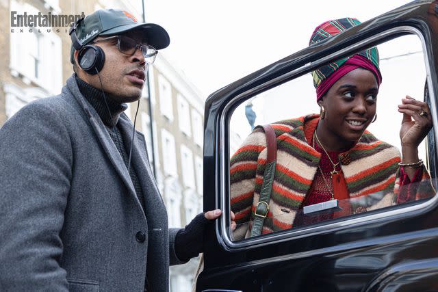 <p>Chiabella James/Paramount</p> Director Reinaldo Marcus Green and Lashana Lynch as Rita Marley