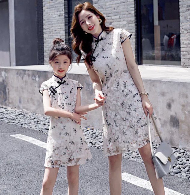 Cheongsam Dress Chinese Style Summer Retro Parent-Child Dress. PHOTO: Lazada