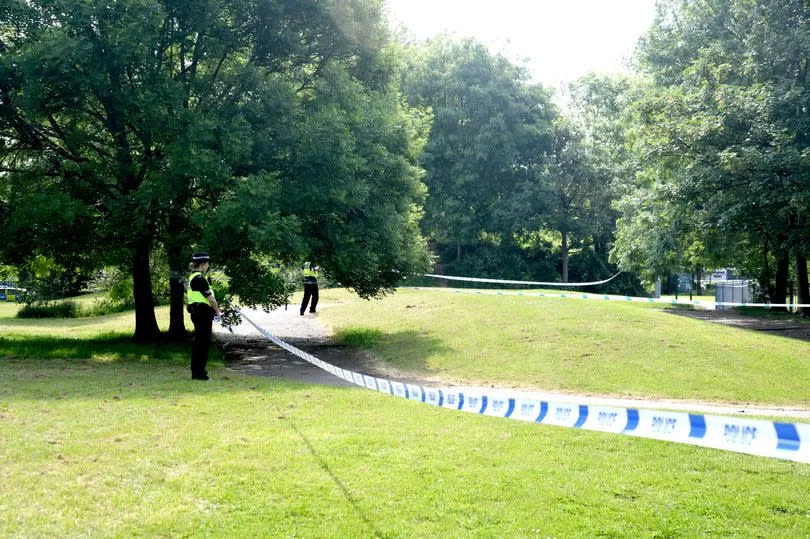 Police at the park on Vane Street, Hull following the incident