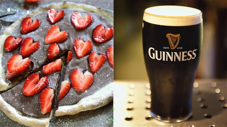 Dessert pizza and Guinness stout 
