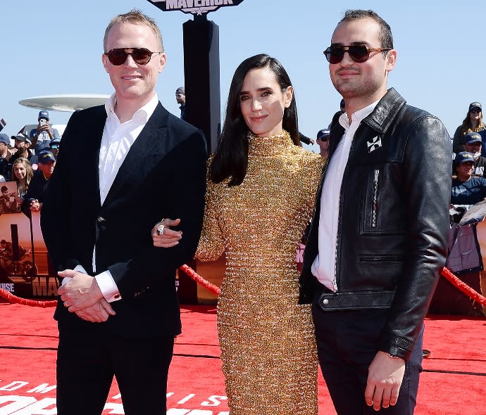 Paul Bettany, Jennifer Connelly, Kai Dugan at the ‘Top Gun: Maverick’ premiere in San Diego on May 4 - Credit: gilbertflores@broadimage / MEGA.