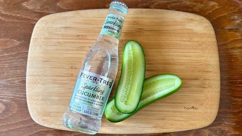 Cucumbers and Sparkling Cucumber bottle