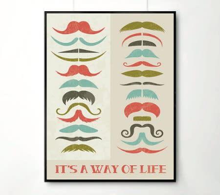 Mustache Print Art