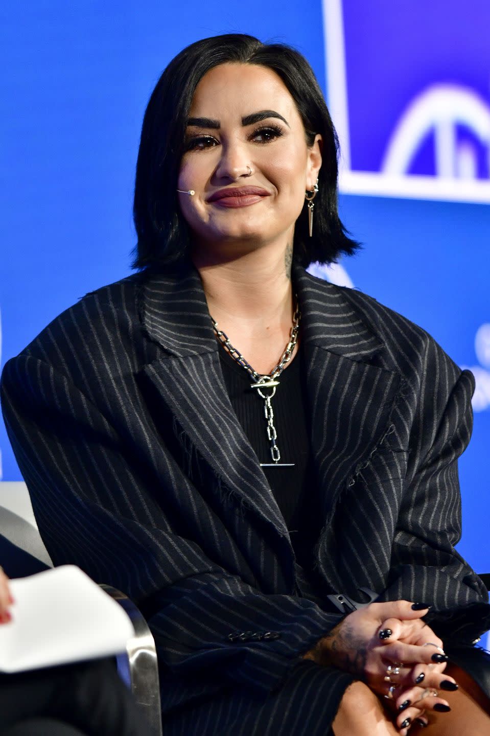 demi lovato attends the 2023 milken institute global conference at the beverly hilton on may 03, 2023 in beverly hills, california