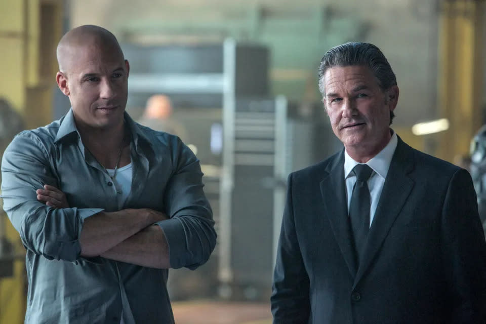 Vin Diesel und Kurt Russell in „Fast & Furious 7“. (Universal)