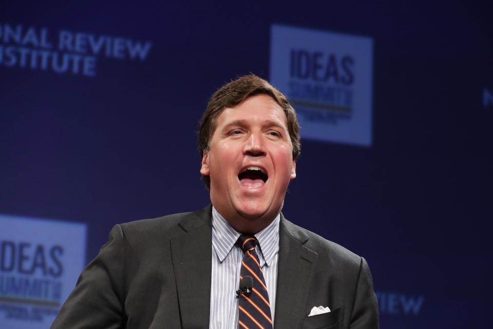 Fox News host Tucker Carlson became the top-rated cable news host in 2020, eclipsing his colleague Sean Hannity.