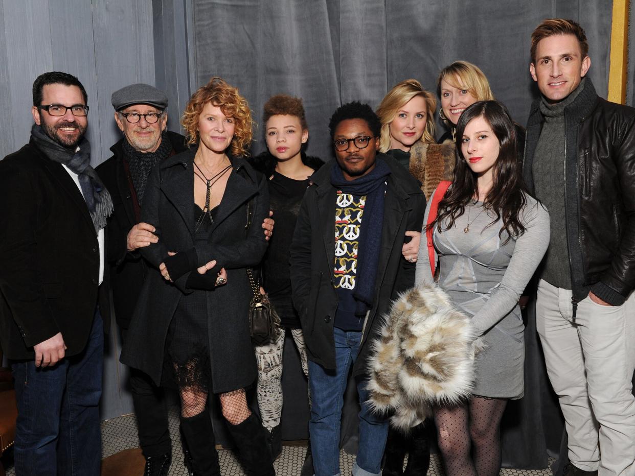 Steven Spielberg (2L) and family attend the "Young Ones" Dinner And Party hosted by The Snow Lodge x Eveleigh on January 18, 2014 in Park City, Utah