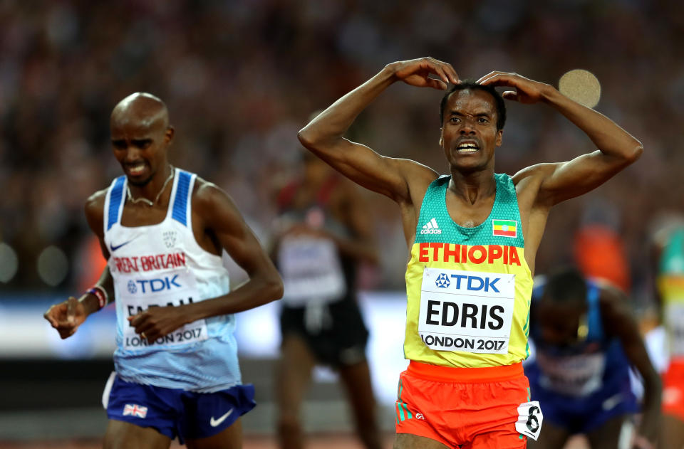 Muktar Edris wins 5,000m gold ahead of Mo Farah