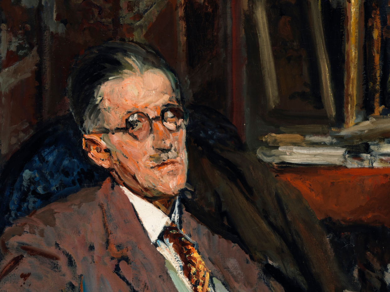 Portrait of James Joyce – Jacques-Émile Blanche (1934). <a href="https://commons.wikimedia.org/wiki/File:Portrait_of_James_Joyce_P529.jpg" rel="nofollow noopener" target="_blank" data-ylk="slk:National Gallery of Ireland, Public domain, via Wikimedia Commons;elm:context_link;itc:0;sec:content-canvas" class="link ">National Gallery of Ireland, Public domain, via Wikimedia Commons</a>