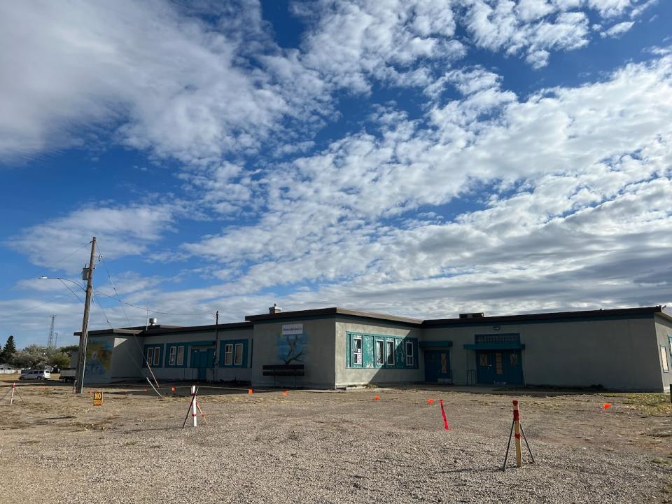 Barriers have been set up around the former school where the 'Kingdom of Canada' cult is staying. The school is private property. 