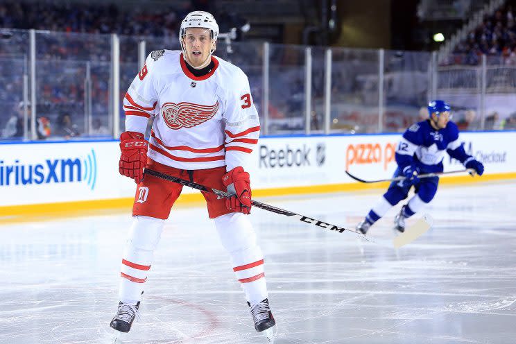 TORONTO, CANADA - JANUARY 1: Anthony Mantha #39 of the Detroit Red Wings skates during the third period of the 2017 Scotiabank NHL Centennial Classic against the Toronto Maple Leafs at BMO Field on January 1, 2017 in Toronto, Ontario, Canada. (Photo by Vaughn Ridley/Getty Images)