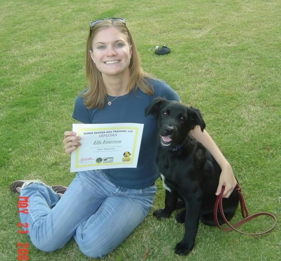 PHOTO: Meredith Emerson and her dog Ella seen in an undated photo. (Courtesy of Meredith Emerson Family/Lone Wolf Media/Hulu)