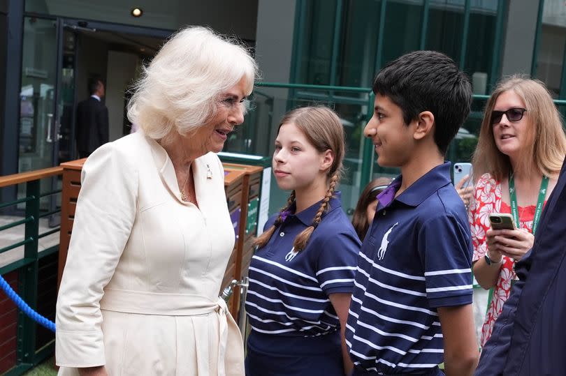 Camilla was introduced to ball boys and girls