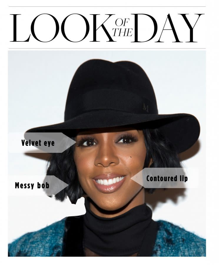 Kelly Rowland has winter beauty down to a T. (Photo: Getty)