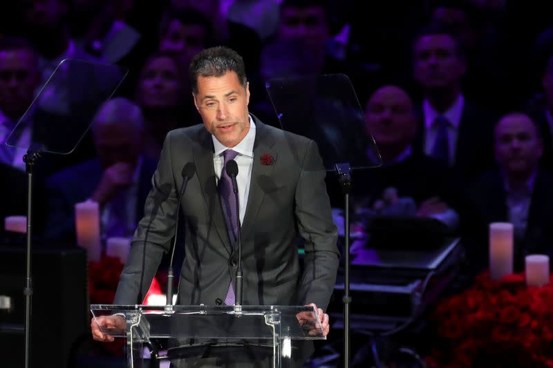 Public memorial for NBA great Kobe Bryant, his daughter Gianna and seven others killed in a helicopter crash on January 26, at the Staples Center in Los Angeles, California