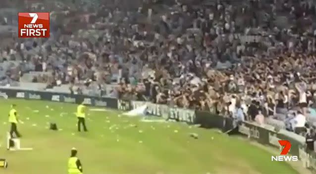 The violence erupted at the local derby. Source: 7 News