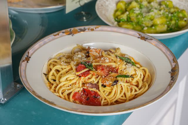 <p>Mike Prince / Courtesy of Fiore</p> Two bowls of pasta on a counter at Fiore in Philadelphia.