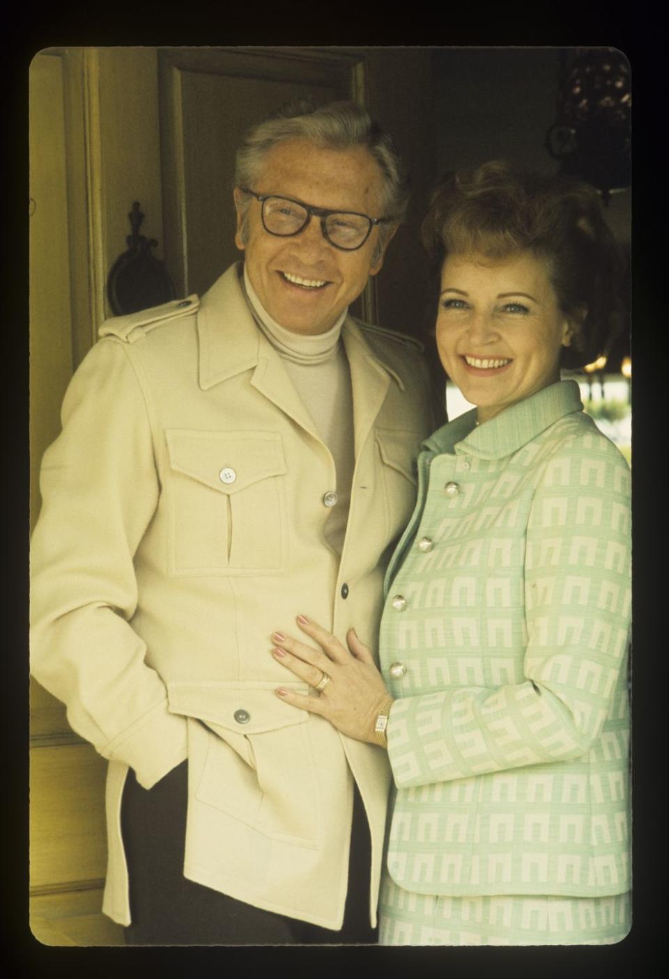 <p>Betty and Allen didn't have their own children, but the actress became a stepmother to Allen's three children. Here, they're pictured at their California home in 1972.</p> 