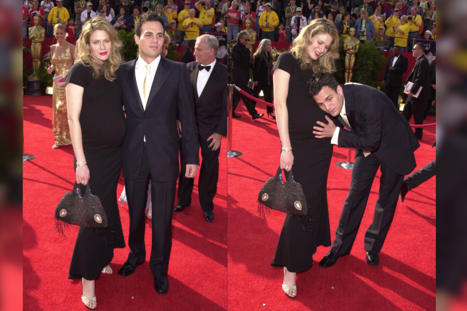 Mark Ruffalo appeared at the Oscars red carpet for the first time 2001, with wife Sunrise Ruffalo for the 73rd Annual Academy Awards. (Photo by SGranitz/WireImage)
