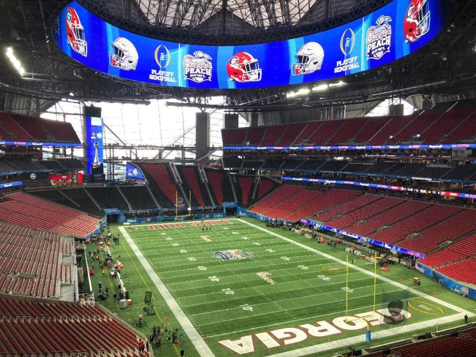 Mercedes-Benz Stadium before the Georgia-Ohio State Peach Bowl on Dec. 31, 2022