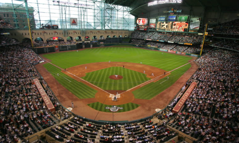 A general view of the Houston Astros stadium.