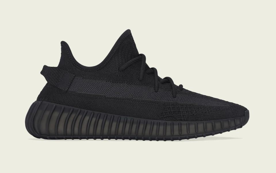 The lateral side of the Adidas Yeezy Boost 350 V2 “Onyx.” - Credit: Courtesy of Adidas
