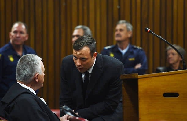 Paralympian athlete Oscar Pistorius, convicted of the murder of his girlfriend Reeva Steenkamp (AFP via Getty Images)