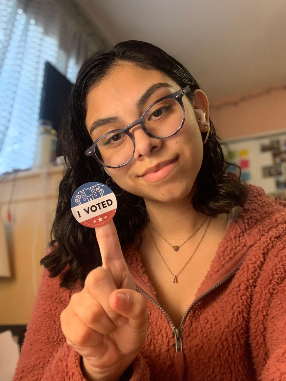 Abril Valenzuela, 18, voted for the first time in the 2020 presidential election.