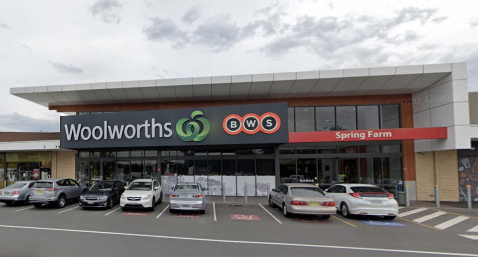 Woolworths at Sydney's Spring Farm is pictured. A staff member has tested positive to coronavirus.