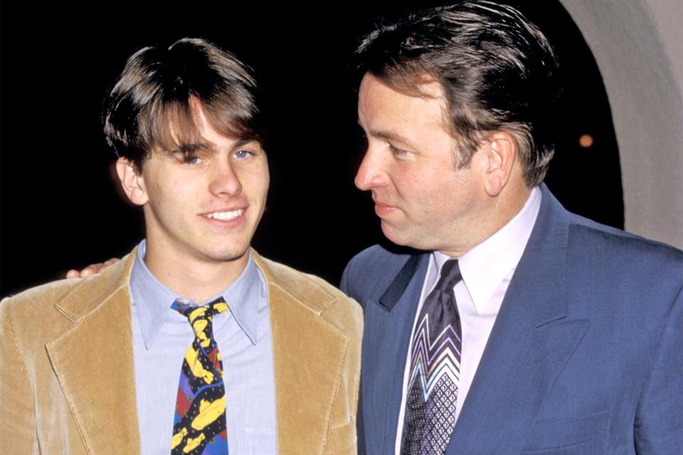 John Ritter & son Jason Ritter during 1998 Summer TCA Press Tour CBS Network at Ritz Carlton Hotel in Pasadena, CA, United States. (Photo by Ron Galella/Ron Galella Collection via Getty Images)