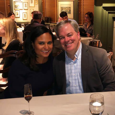 <p>Kristen Welker Instagram</p> Kristen Welker and John Hughes celebrating their five year anniversary in October 2019