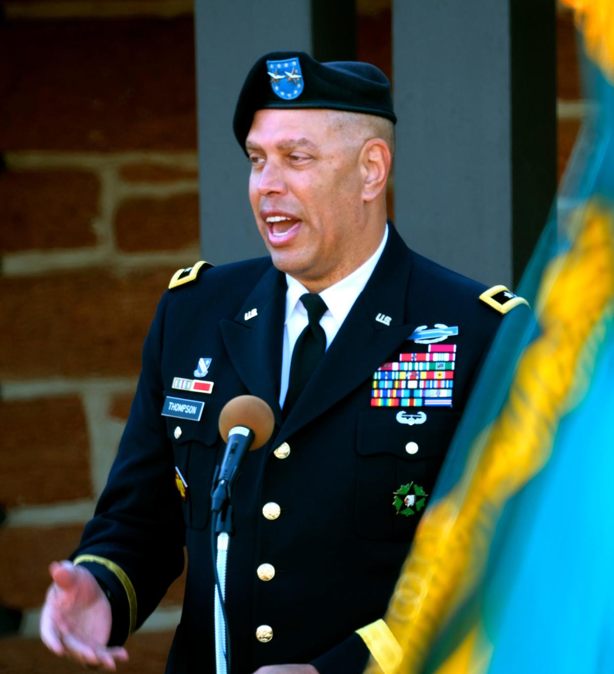 Retired Maj. Gen. Michael Thompson, shown here speaking at the Veterans Day Ceremony at the 45th Infantry Museum in 2021, was appointed as the newest member of the Oklahoma County Jail Trust on Monday.