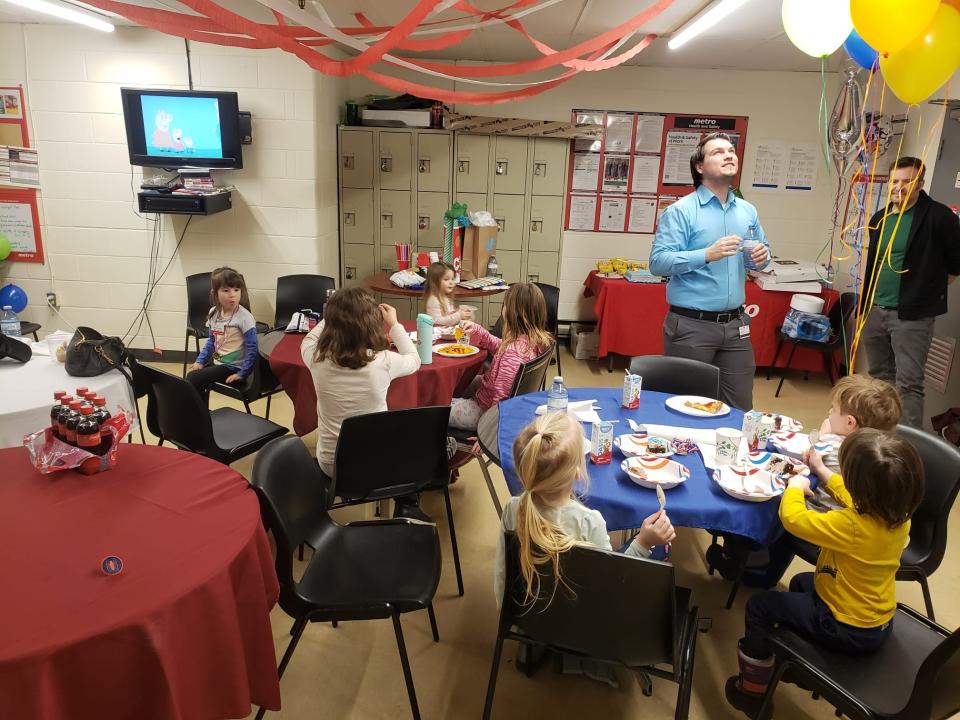 Metro grocery store staff turned their break room into a party room for Lev and his friends. (Photo via Hadas Brajtman/Facebook)