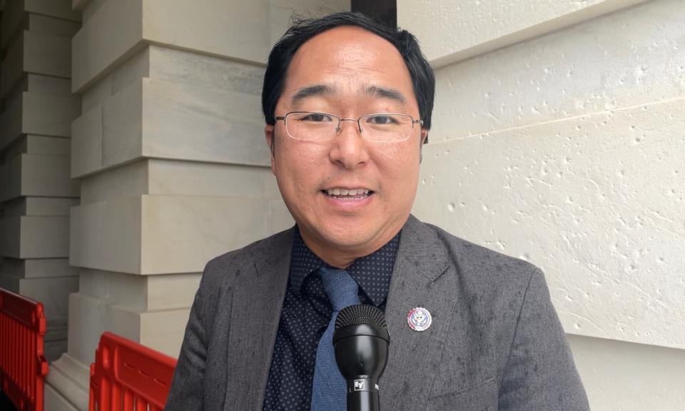 Rep. Andy Kim in front of the U.S. Capitol