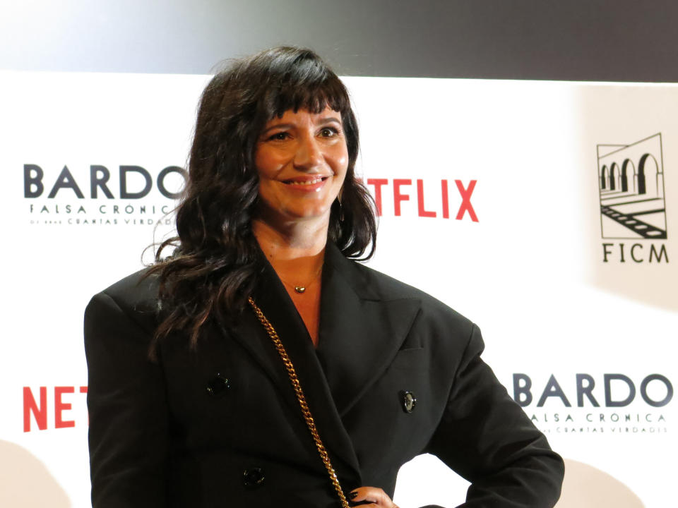 La actriz argentina Griselda Siciliani posa durante una conferencia de prensa para promover la película "Bardo" en el Festival Internacional de Cine de Morelia en Morelia, México, el sábado 22 de octubre de 2022. (Foto AP/ Berenice Bautista)