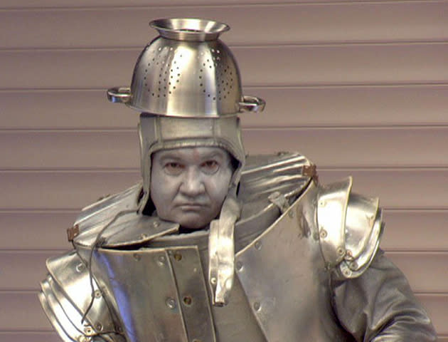 Darryn dressed up as the Tin Man during the Wizard of Oz task.