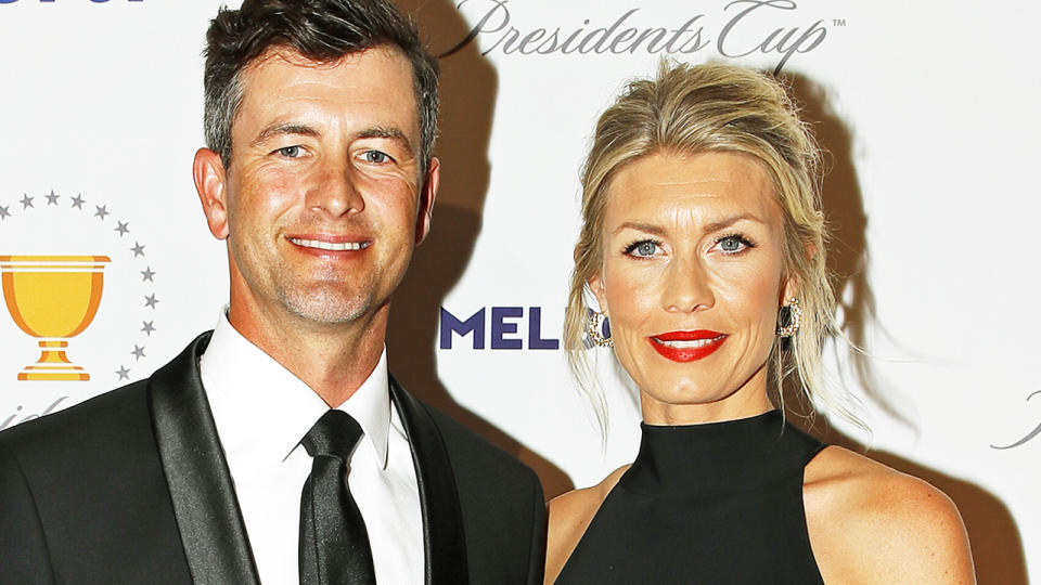 Adam Scott, pictured here with his wife at the Presidents Cup Gala in Melbourne.