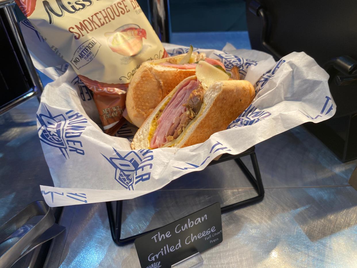 The Cuban grilled cheese will be available at Thunder home games beginning Sunday.