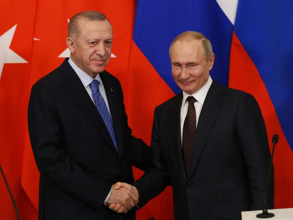 Russian President Vladimir Putin Receives Turkish President Recep Tayyip Erdogan In Moscow