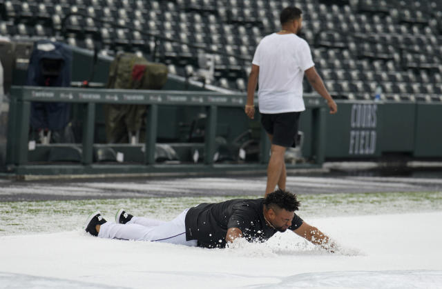 Coors Field Covered In Ice After Hail Storm