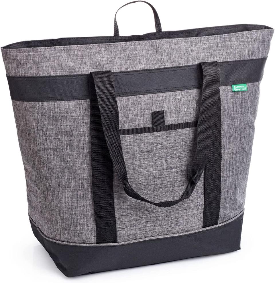 Creative Green Life Jumbo cooler bag, grey with black trim.