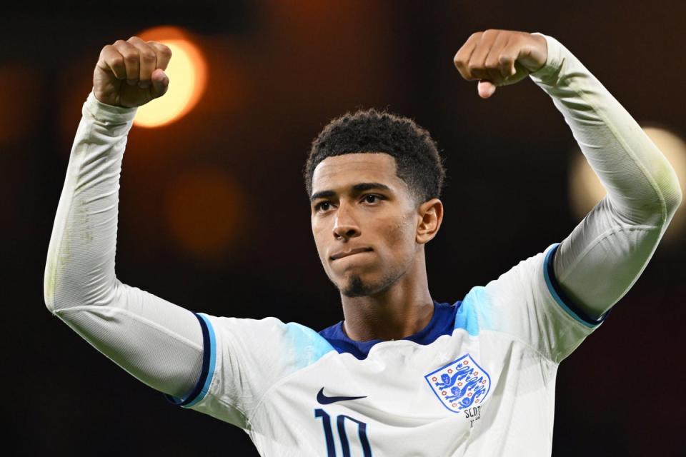 Man of the moment: Jude Bellingham was tremendous as England defeated Scotland 3-1 at Hampden Park (Getty Images)