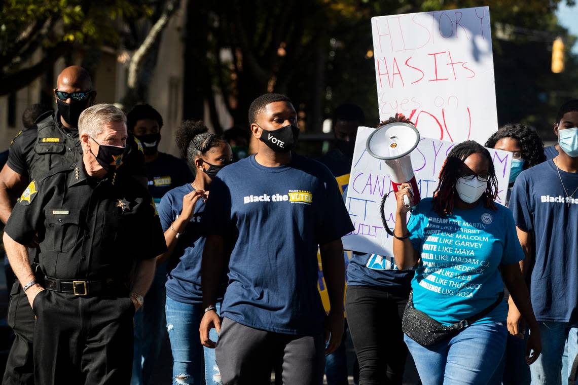 A get out the vote march in Columbia, SC, last October.